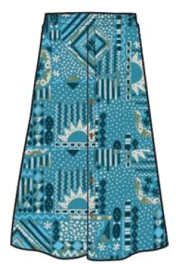 Hannah Skirt - Vintage Patchwork Blue Pool
