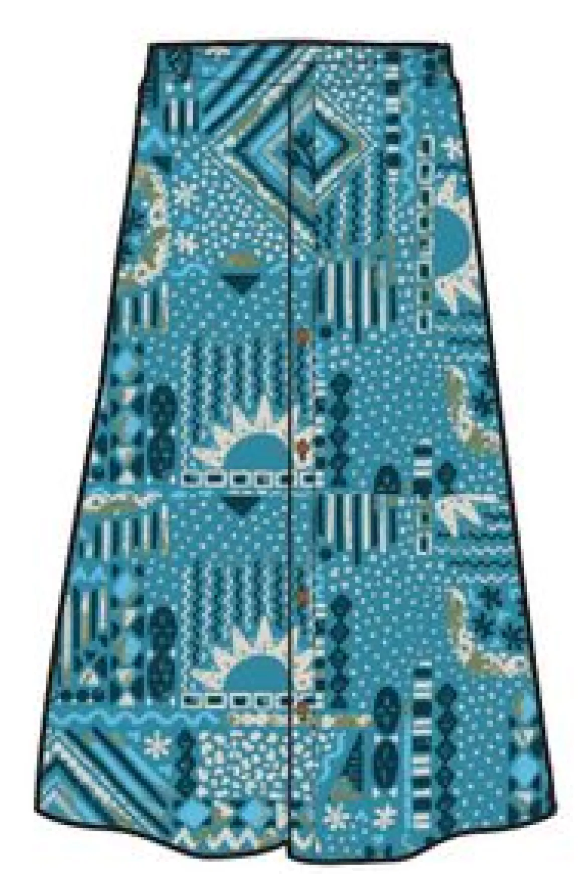 Hannah Skirt - Vintage Patchwork Blue Pool
