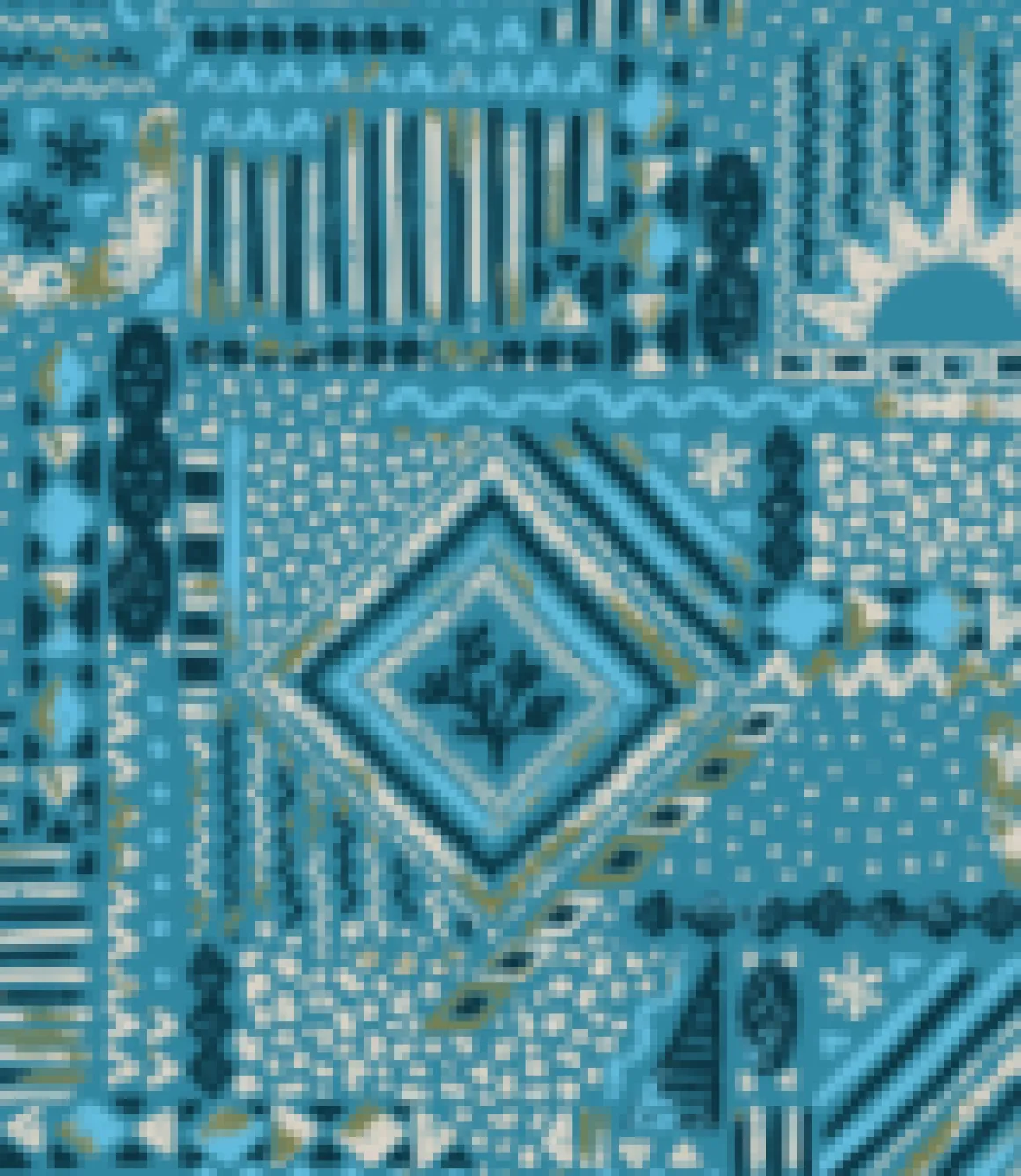 Hannah Skirt - Vintage Patchwork Blue Pool