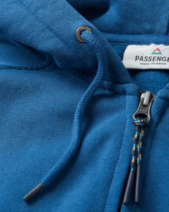 Heritage Full Zip Recycled Cotton Hoodie - Dark Denim