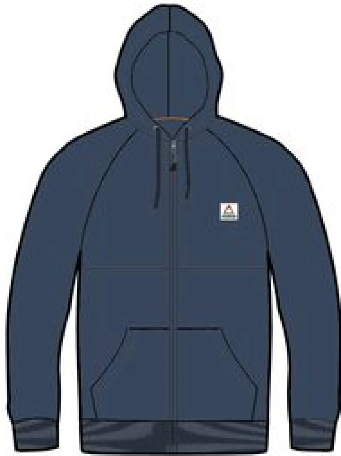 Heritage Full Zip Recycled Cotton Hoodie - Dark Denim