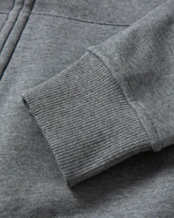 Heritage Full Zip Recycled Cotton Hoodie - Dark Gray Marl