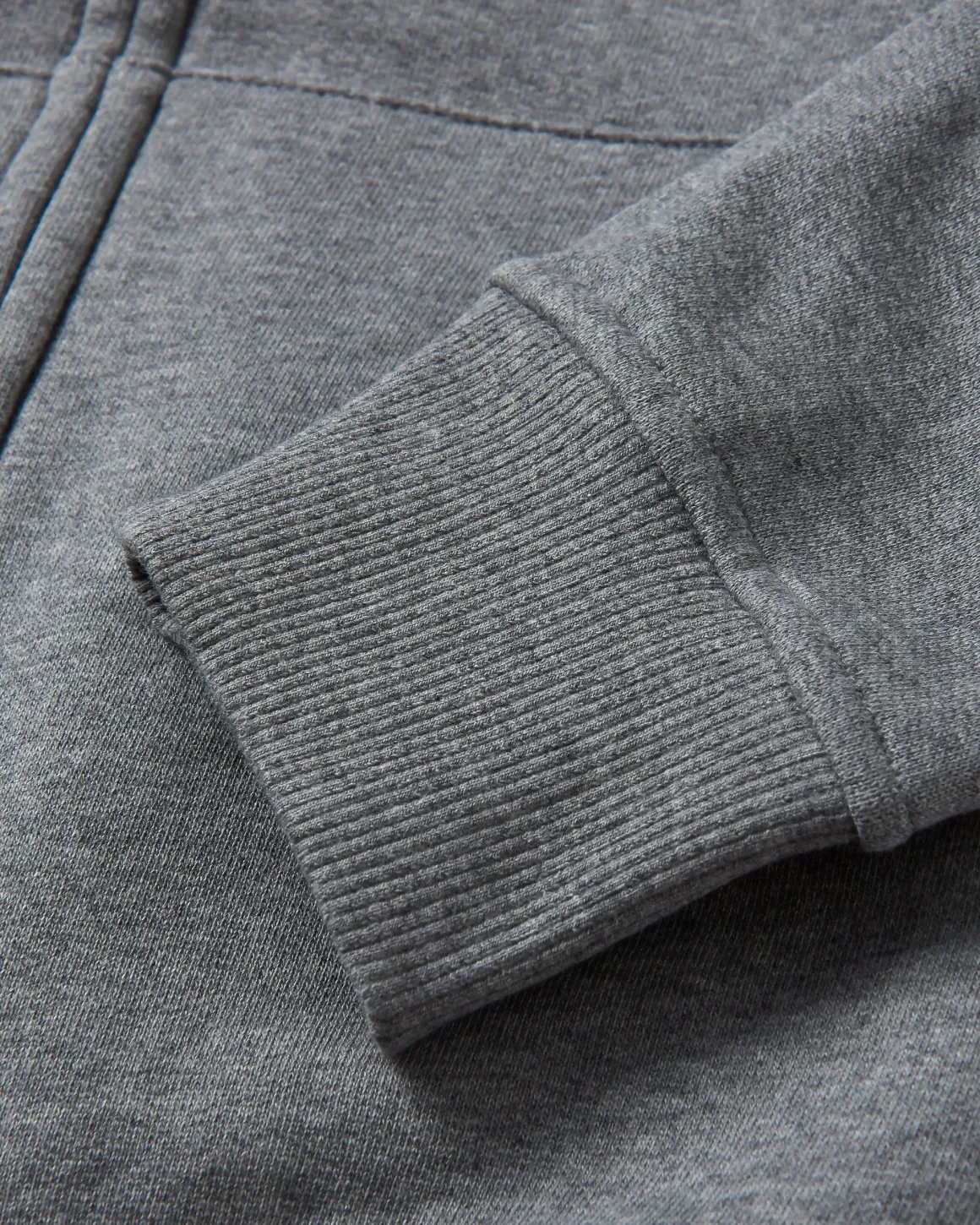 Heritage Full Zip Recycled Cotton Hoodie - Dark Gray Marl