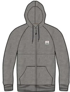 Heritage Full Zip Recycled Cotton Hoodie - Dark Gray Marl