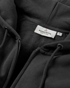 Heritage Full Zip Recycled Cotton Hoodie - Black