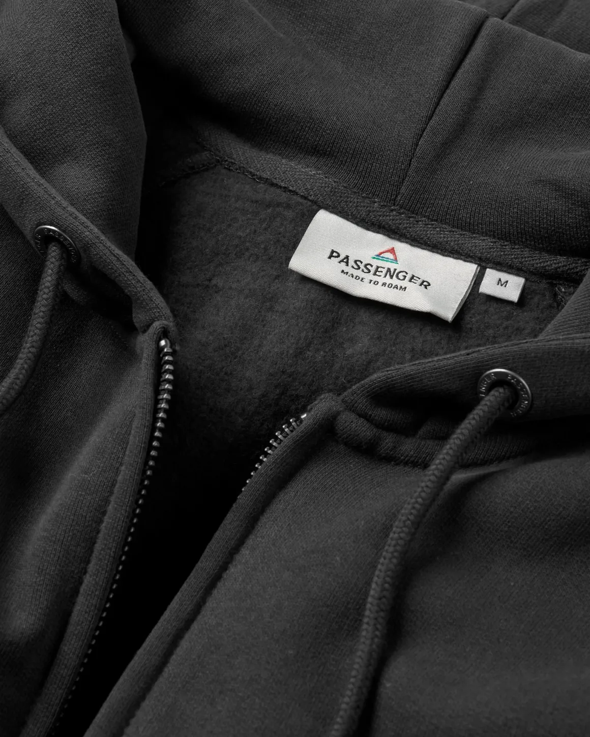 Heritage Full Zip Recycled Cotton Hoodie - Black