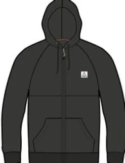 Heritage Full Zip Recycled Cotton Hoodie - Black