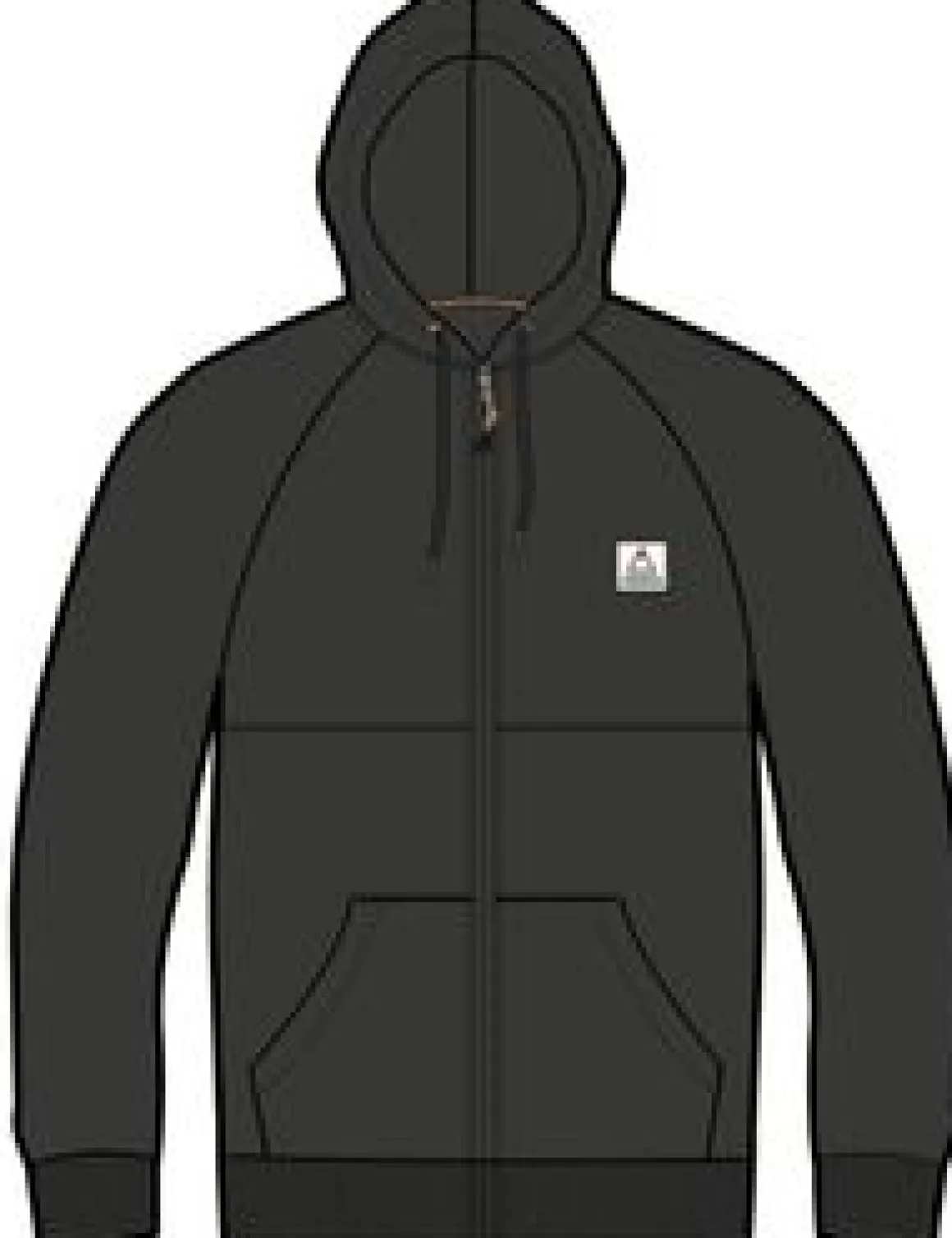 Heritage Full Zip Recycled Cotton Hoodie - Black