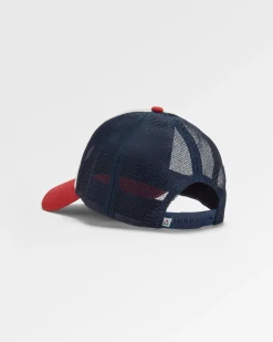 Heritage Mesh Snapback Hat - Navy/Red Spice