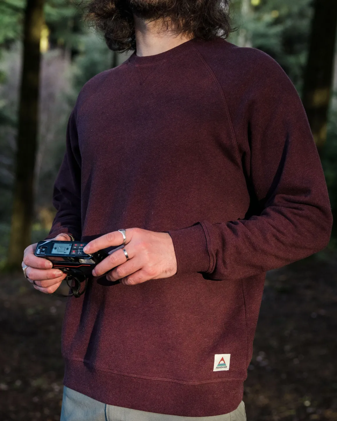 Heritage Recycled Cotton Sweatshirt - Wine Marl