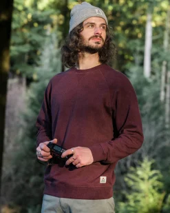 Heritage Recycled Cotton Sweatshirt - Wine Marl