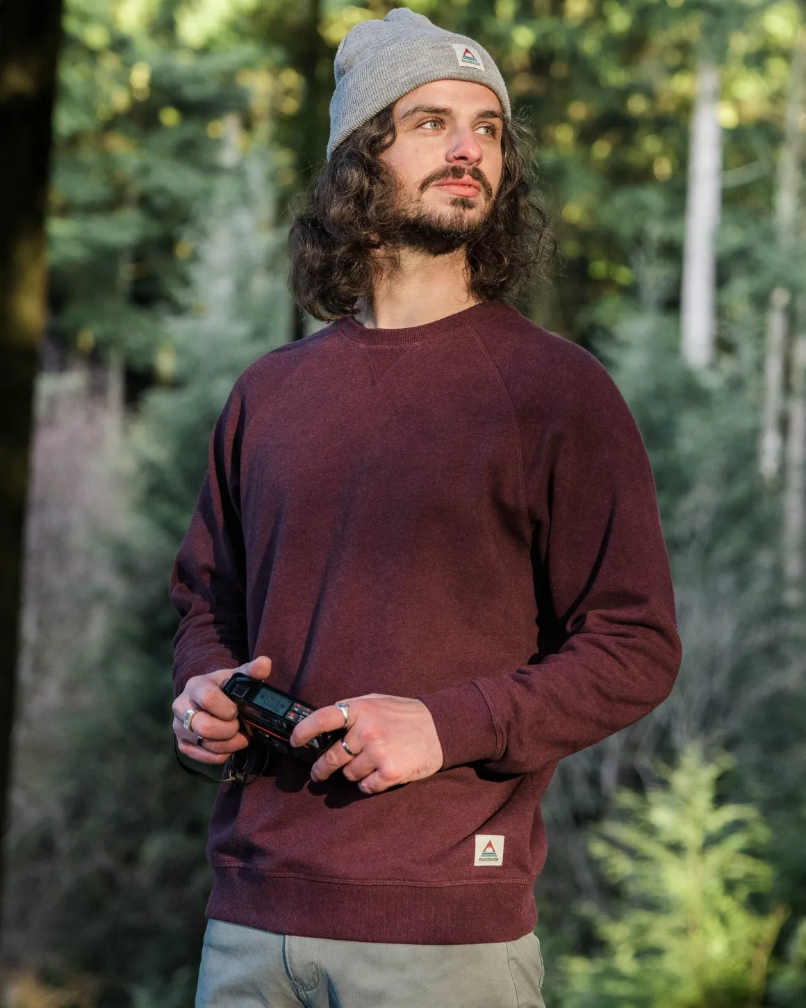 Heritage Recycled Cotton Sweatshirt - Wine Marl