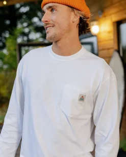 Heritage Recycled Relaxed Fit Long Sleeve T-Shirt - White