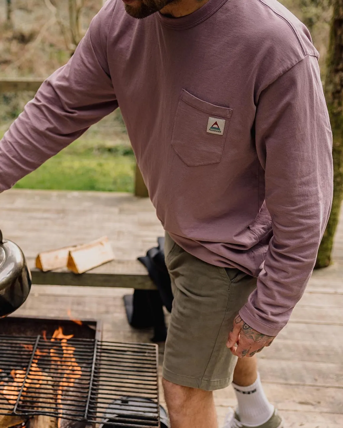 Heritage Recycled Relaxed Fit Long Sleeve T-Shirt - Grape