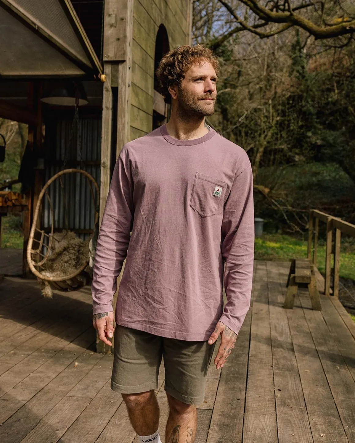 Heritage Recycled Relaxed Fit Long Sleeve T-Shirt - Grape