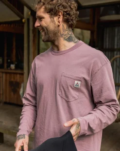 Heritage Recycled Relaxed Fit Long Sleeve T-Shirt - Grape