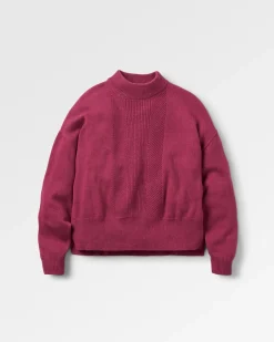 Hideout Oversized Recycled Knitted Sweater - Rhubarb
