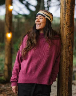 Hideout Oversized Recycled Knitted Sweater - Rhubarb