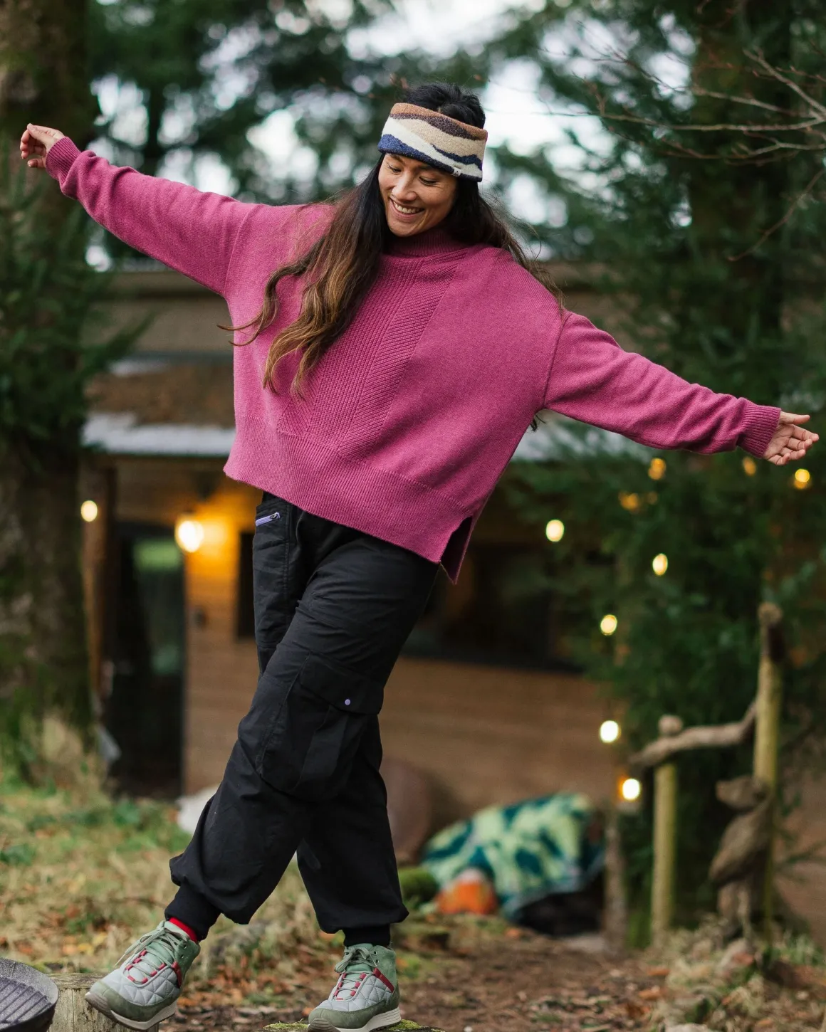 Hideout Oversized Recycled Knitted Sweater - Rhubarb