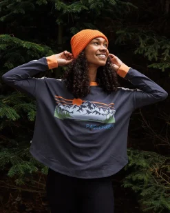 Hilltop Organic Cotton Long Sleeve T-Shirt - Charcoal