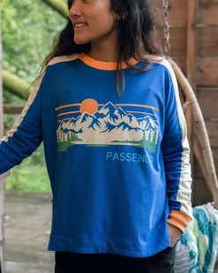 Hilltop Organic Cotton Long Sleeve T-Shirt - Azure Blue