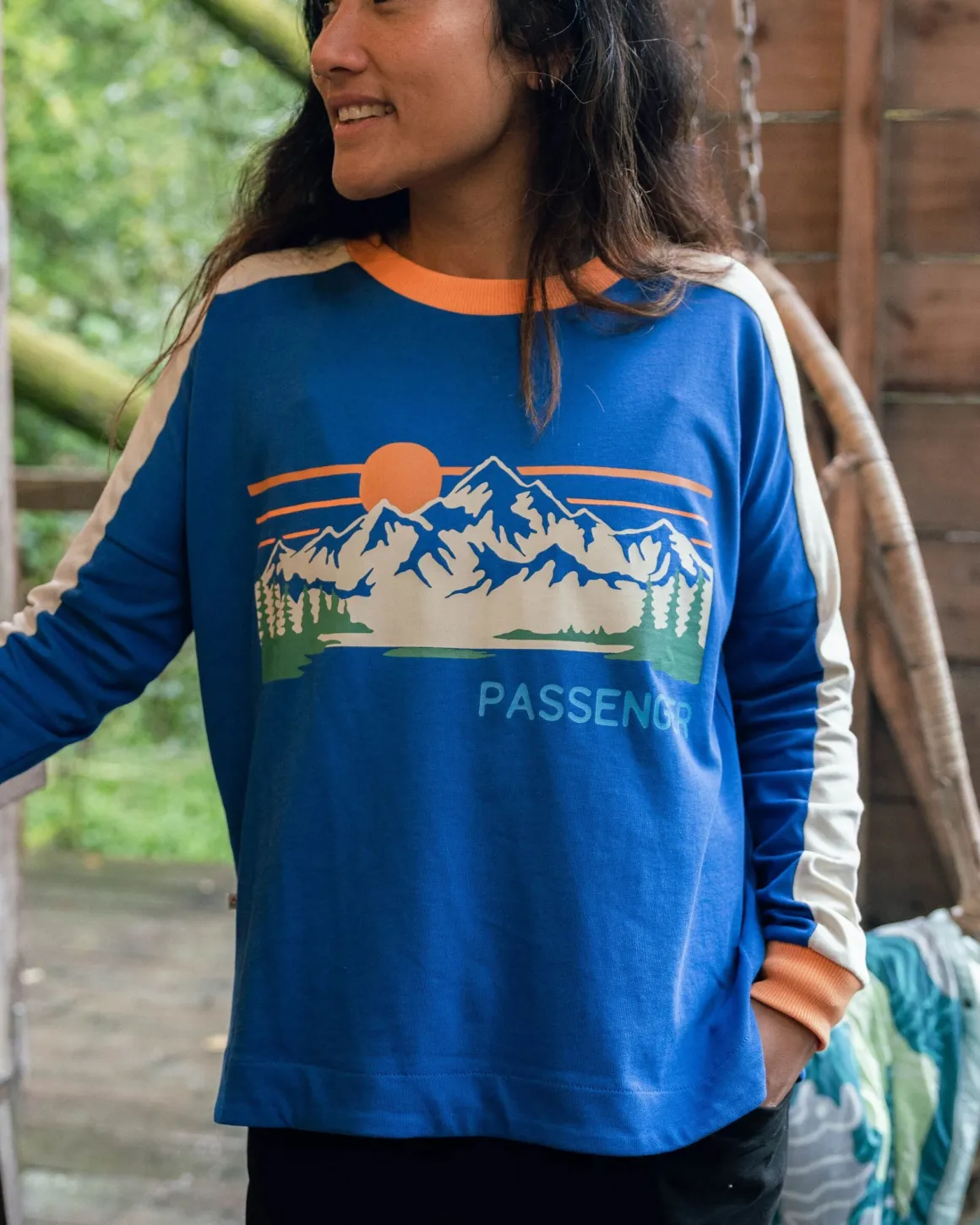 Hilltop Organic Cotton Long Sleeve T-Shirt - Azure Blue