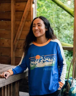 Hilltop Organic Cotton Long Sleeve T-Shirt - Azure Blue