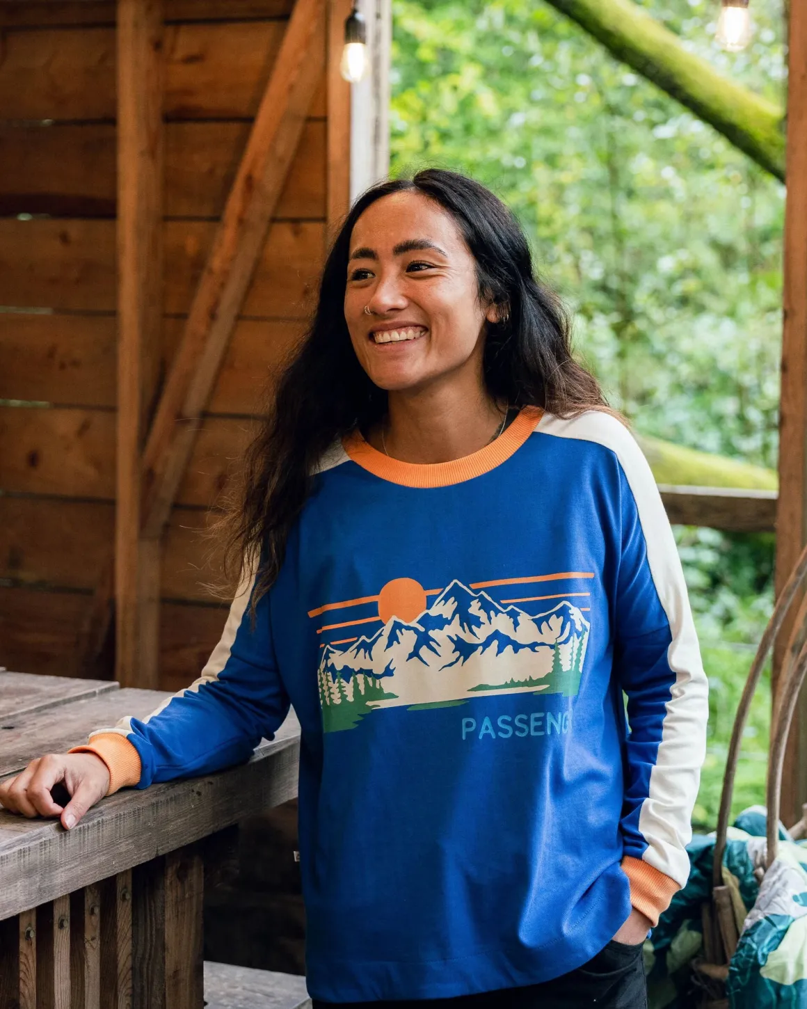 Hilltop Organic Cotton Long Sleeve T-Shirt - Azure Blue