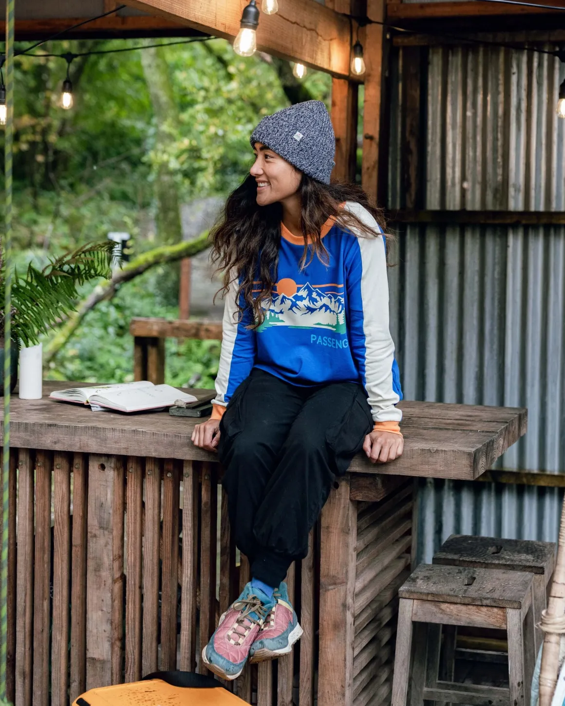 Hilltop Organic Cotton Long Sleeve T-Shirt - Azure Blue