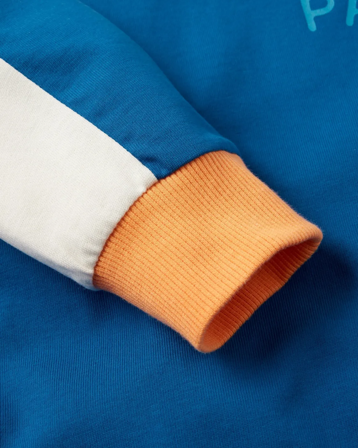 Hilltop Organic Cotton Long Sleeve T-Shirt - Azure Blue