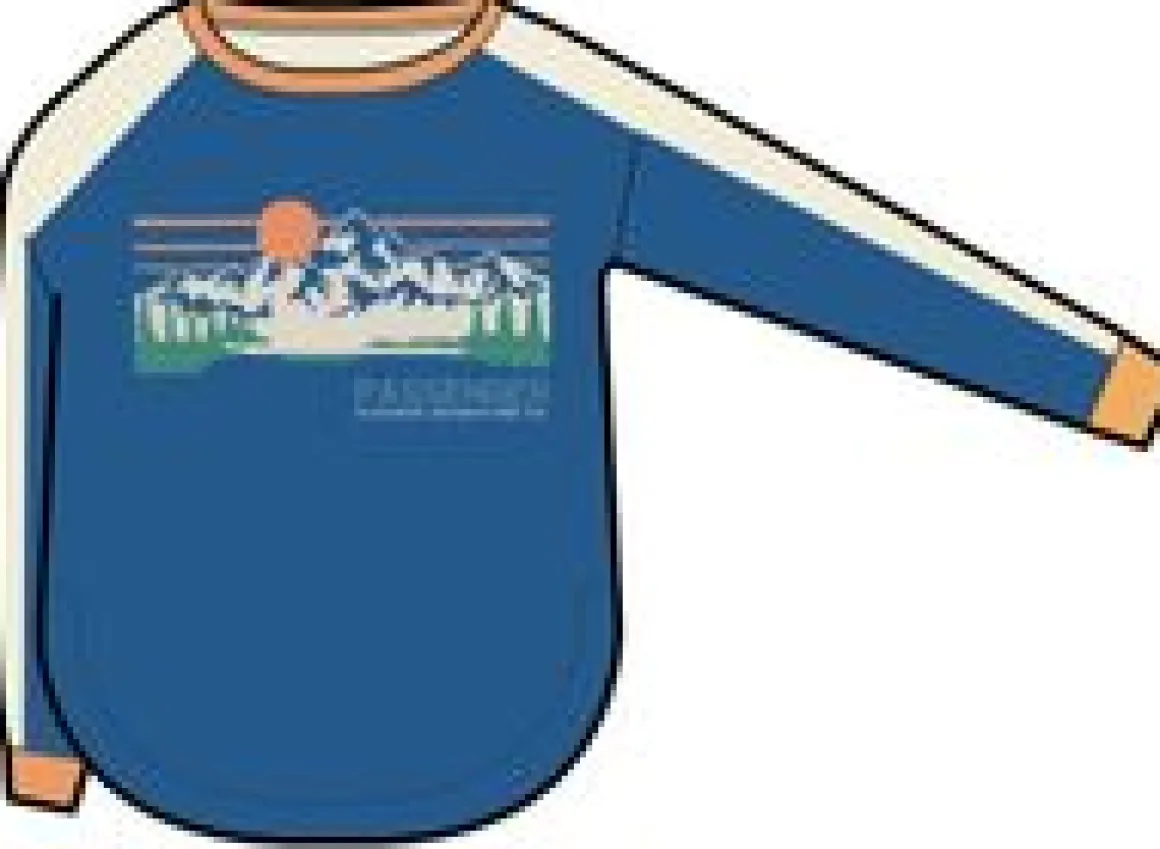 Hilltop Organic Cotton Long Sleeve T-Shirt - Azure Blue