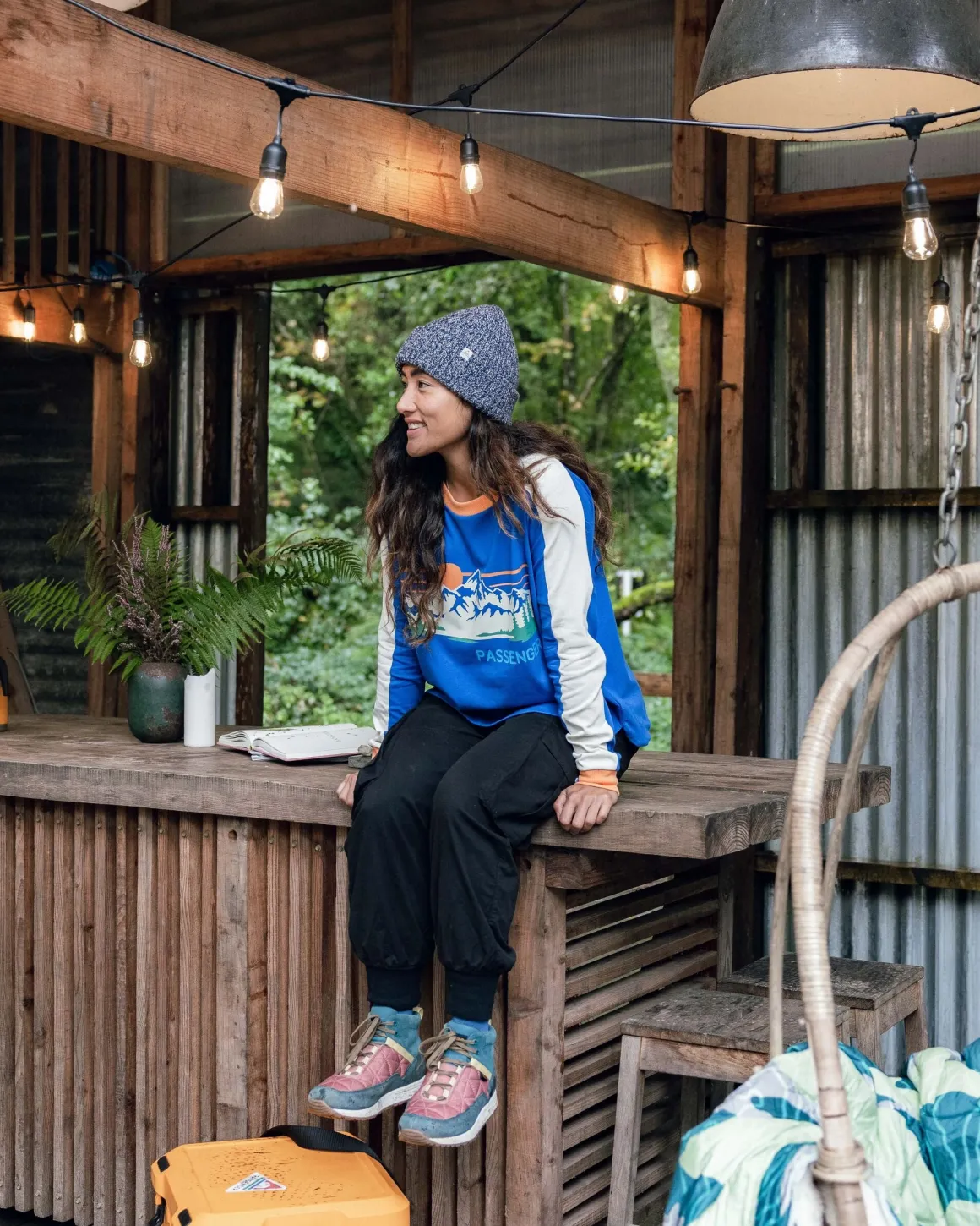 Hilltop Organic Cotton Long Sleeve T-Shirt - Azure Blue