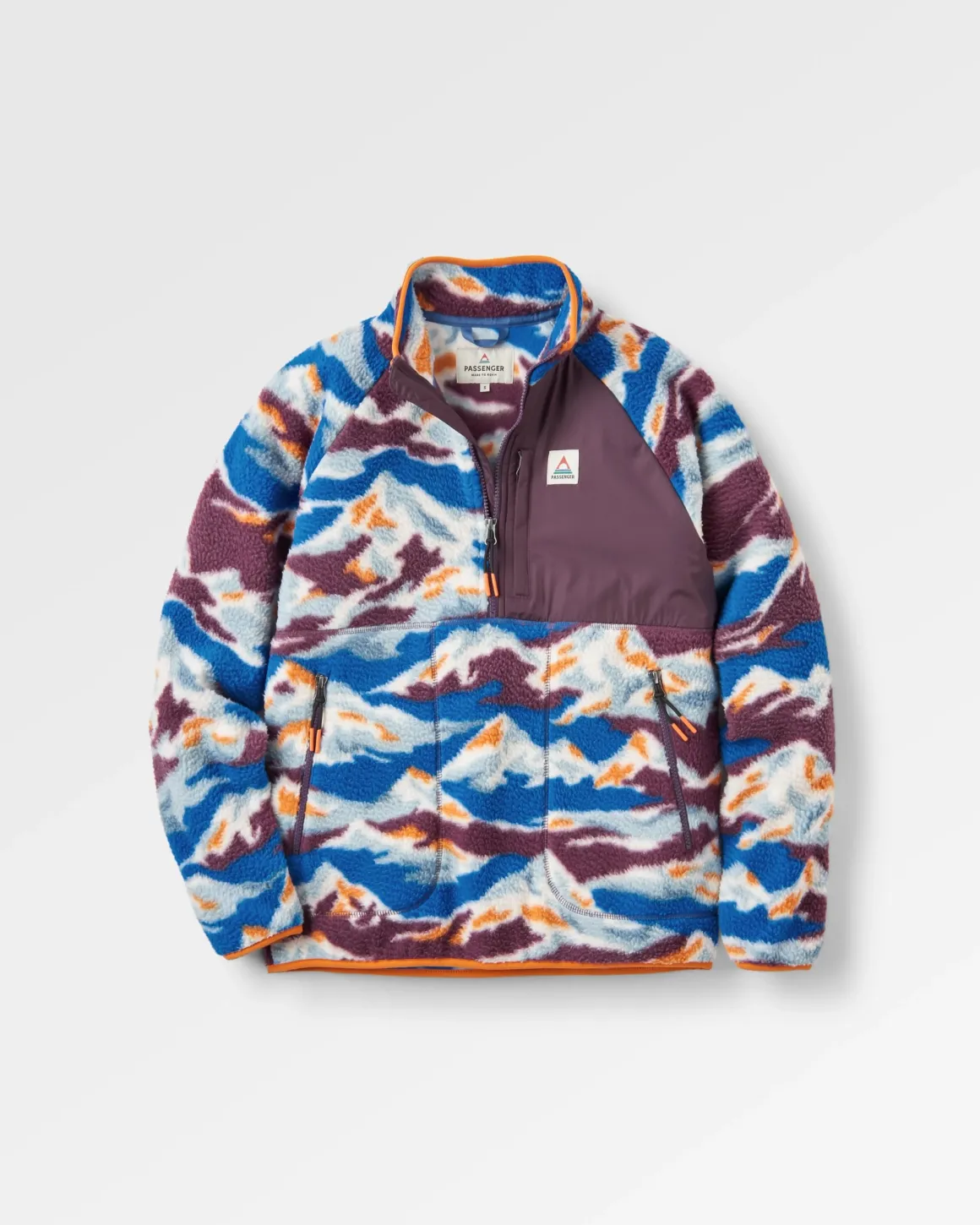 Home Half Zip Recycled Sherpa Fleece - Mount Scenic Azure Blue