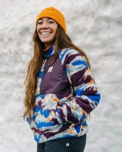 Home Half Zip Recycled Sherpa Fleece - Mount Scenic Azure Blue