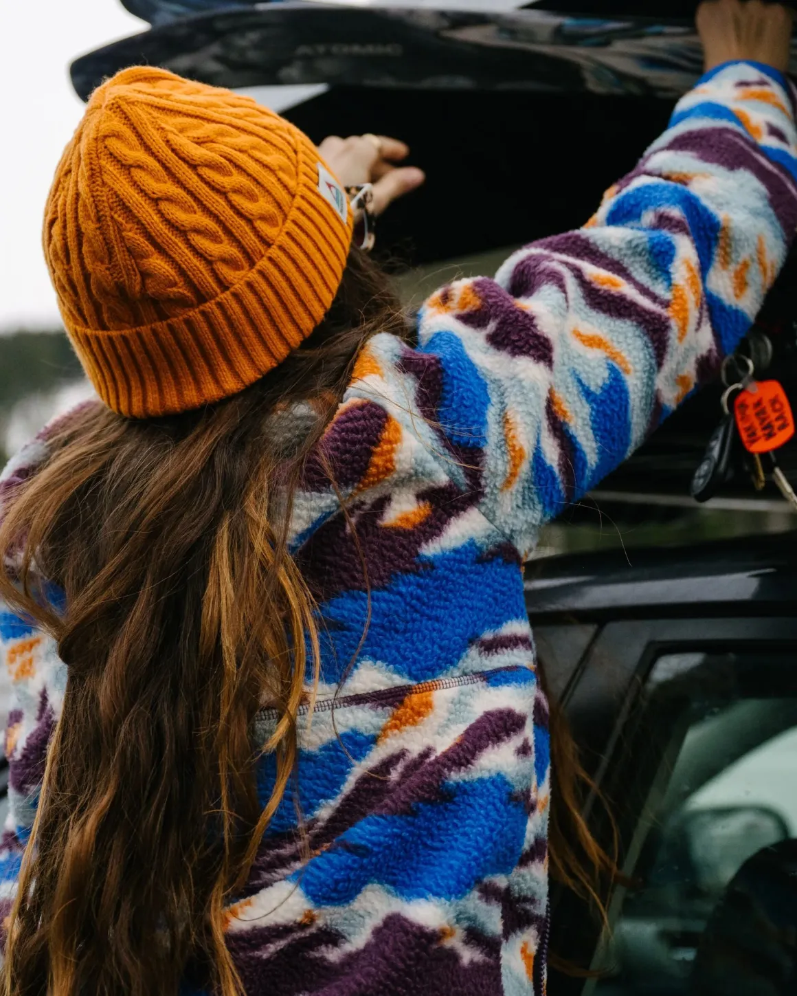 Home Half Zip Recycled Sherpa Fleece - Mount Scenic Azure Blue