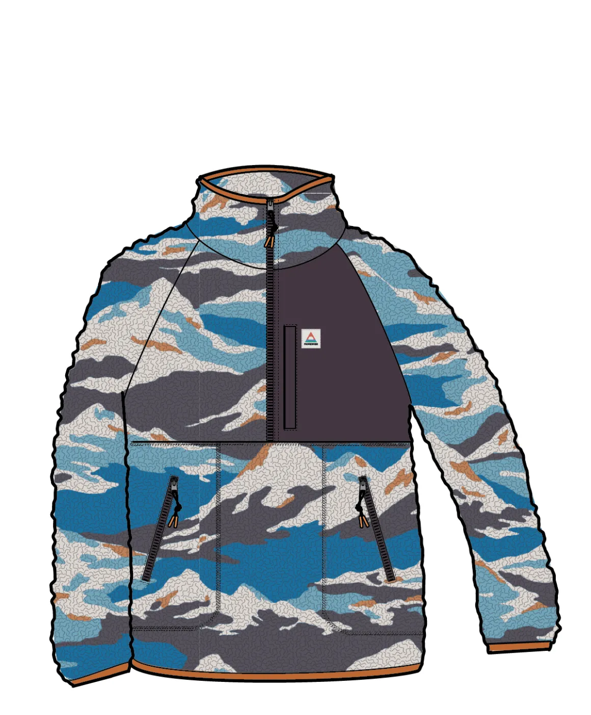 Home Half Zip Recycled Sherpa Fleece - Mount Scenic Azure Blue