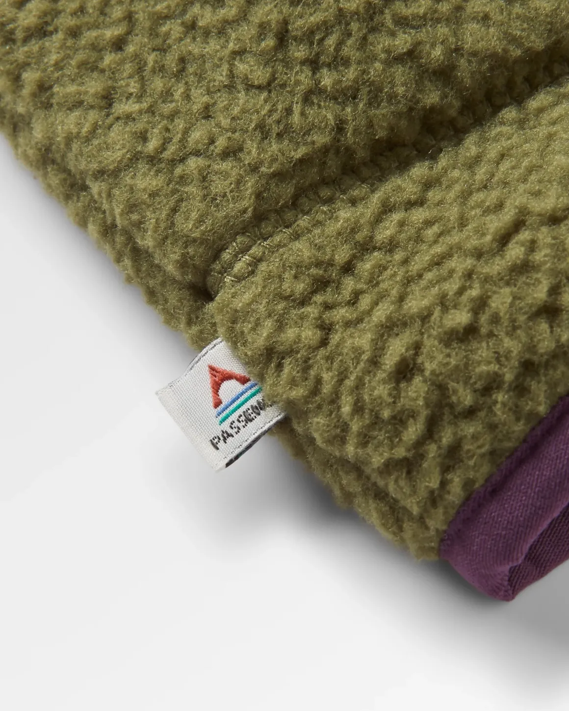 Home Recycled Sherpa Fleece - Deep Plum/Khaki Green