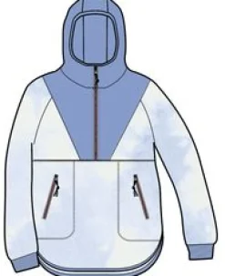 Juana Recycled Polar Hooded Fleece - Tie Dye Cornflower