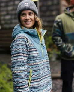 Juana Recycled Polar Hooded Fleece - Mountain Geo Arctic