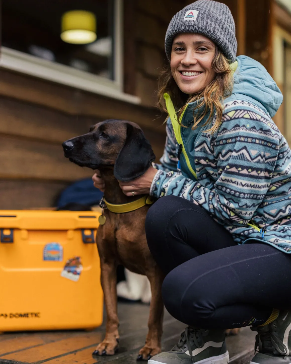 Juana Recycled Polar Hooded Fleece - Mountain Geo Arctic