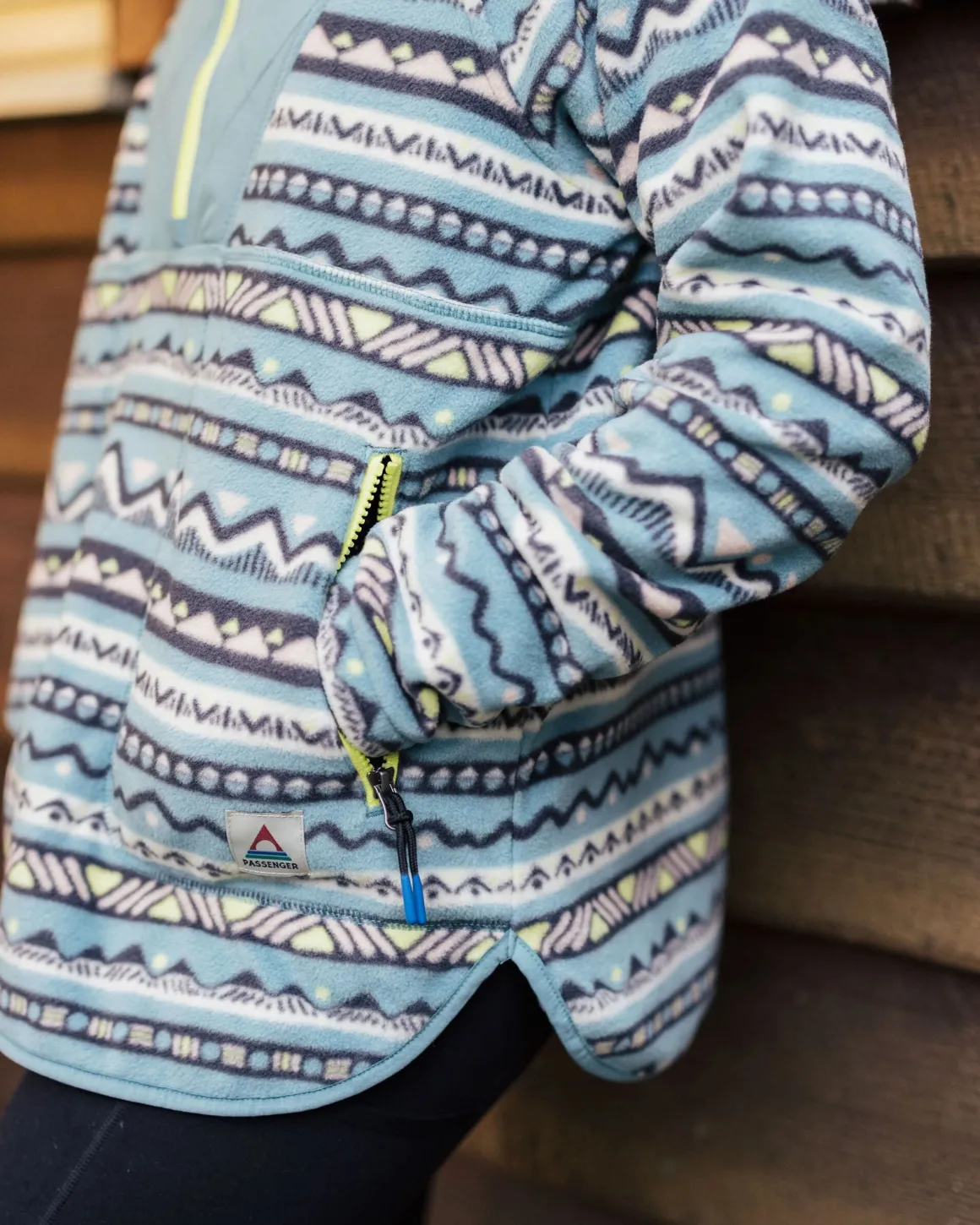 Juana Recycled Polar Hooded Fleece - Mountain Geo Arctic