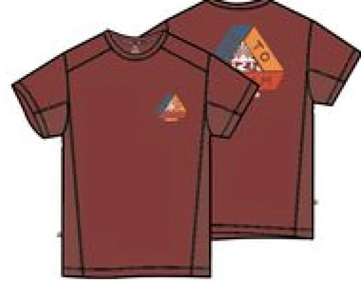 Kirkwood Textured Active T-Shirt - Red Ochre