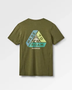 Kirkwood Textured Active T-Shirt - Khaki Green