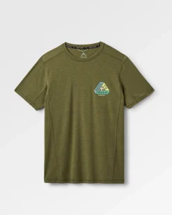 Kirkwood Textured Active T-Shirt - Khaki Green