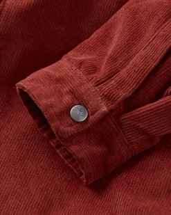 Kodiak 2.0 Sherpa Lined Cord Shirt Jacket - Red Ochre