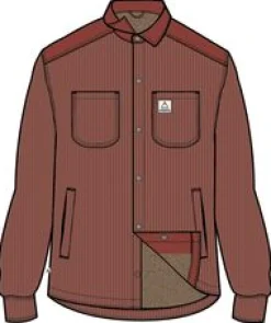 Kodiak 2.0 Sherpa Lined Cord Shirt Jacket - Red Ochre