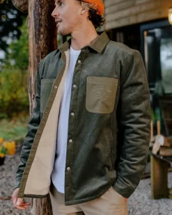 Kodiak Sherpa Lined Cord Shirt Jacket - Dusty Olive