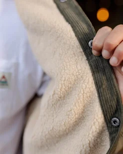 Kodiak Sherpa Lined Cord Shirt Jacket - Dusty Olive