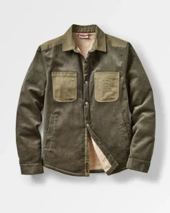 Kodiak Sherpa Lined Cord Shirt Jacket - Dusty Olive