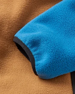 Loch Hooded Recycled Polar Fleece - Toffee/Blue Steel